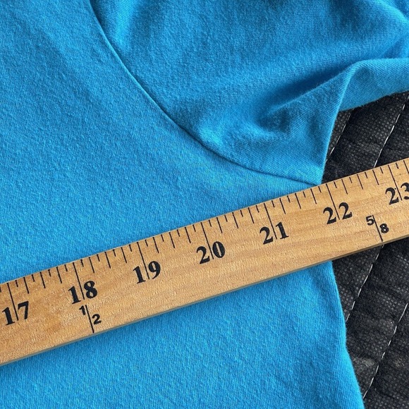 The North Face Shirt Men Large Blue Yellow Half Dome Logo Short Sleeve Exploring - Picture 8 of 10